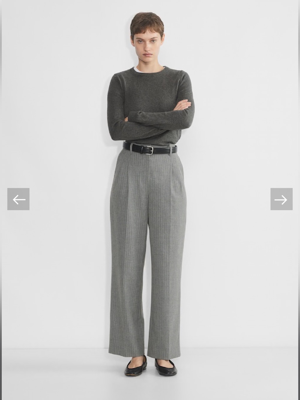 Aritzia Grey Pinstriped Pants